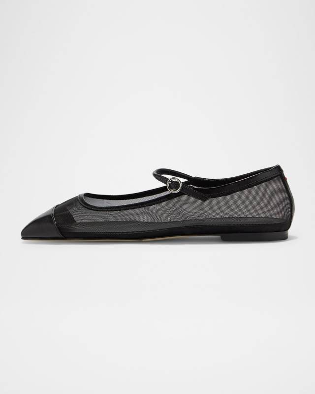 Uma Mesh Mary Jane Ballerina Flats